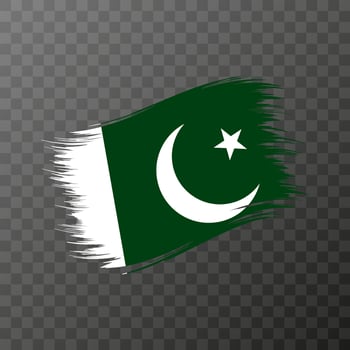 Pakistan national flag. Grunge brush stroke. vector