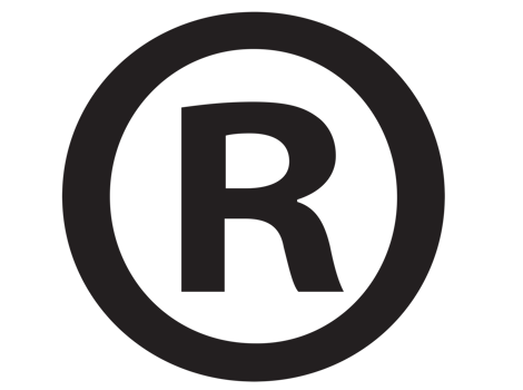 Registered trademark logo icon on transparent background png
