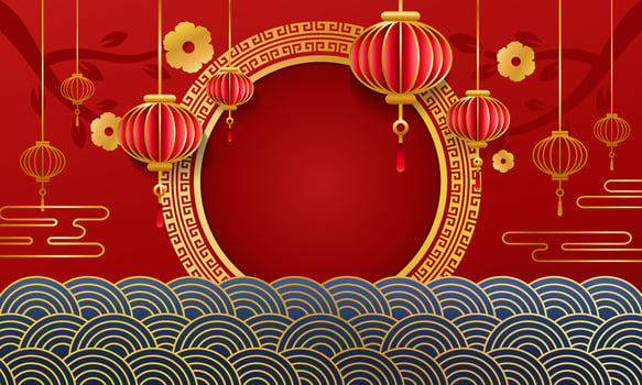New Spring New Year Red Chinese Style Background. Chinese New Year celebration background vector