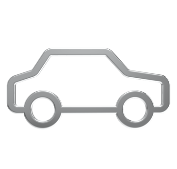 3D Car icon on transparent background png