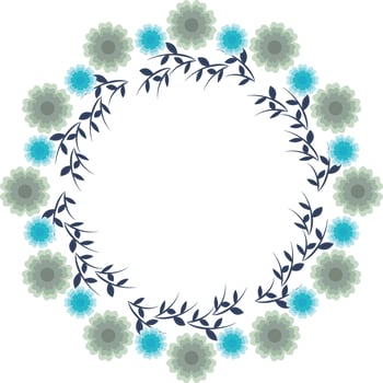 Beautiful flower pattern circular frame design, Border element with flower creation. vector