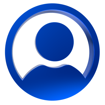 3D User icon on transparent background png