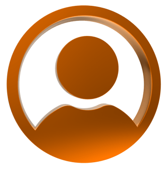 3D User icon on transparent background png