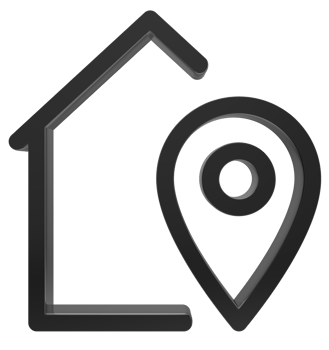 3D Home location icon on transparent background png