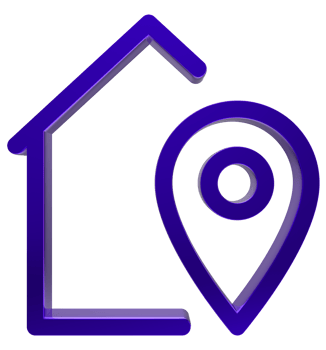 3D Home location icon on transparent background png