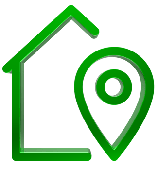 3D Home location icon on transparent background png