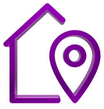 3D Home location icon on transparent background png