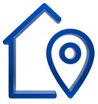 3D Home location icon on transparent background png
