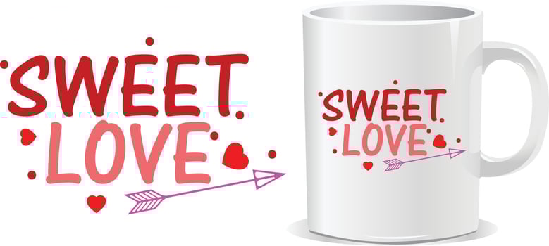 Sweet love Happy valentine's day quotes design vector