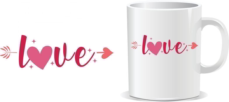 Love Happy valentine's day quotes design vector