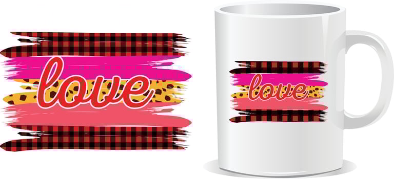 Love Happy valentine's day quotes mug design vector