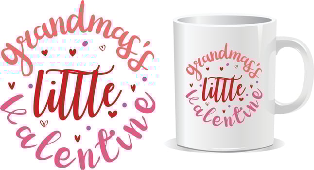 Grandmass Happy valentine's day quotes mug design vector