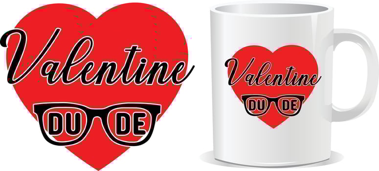 Happy valentine's day quotes mug design vector