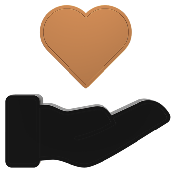heart on hand icon isolated on transparent background png