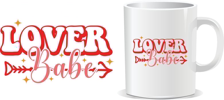Lover baby Happy valentine's day quotes mug design vector