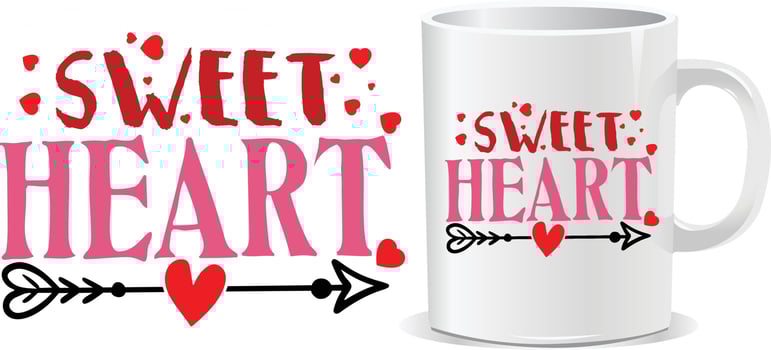 Sweetheart Happy valentine's day quotes mug design vector