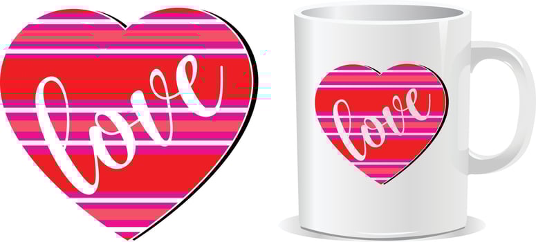 Love Happy valentine's day quotes mug design vector