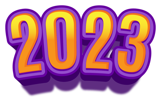 2023 happy new year eve gold purple text glitter shiny png