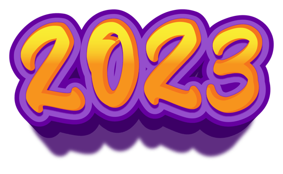 2023 happy new year eve gold purple text glitter shiny png