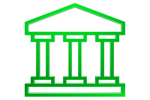 3D Bank icon illustration on transparent background png