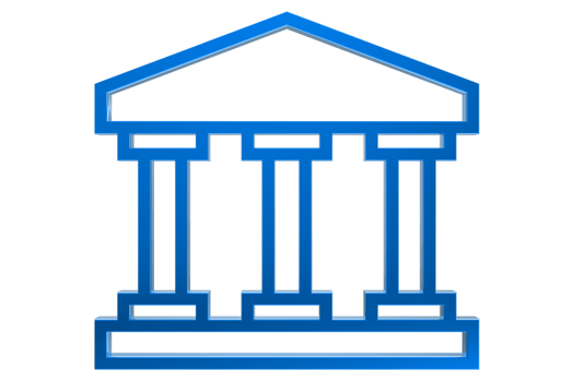 3D Bank icon illustration on transparent background png