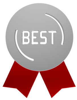 3D badge with ribbons icon on transparent background png