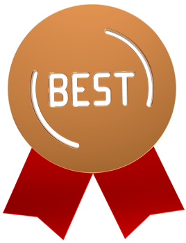 3D badge with ribbons icon on transparent background png