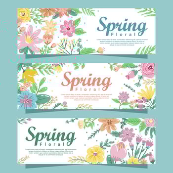 Spring Floral Banner Collection vector