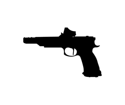 Silhouette Pistol Gun Pistol for Art Illustration, Logo, Pictogram, Website or Graphic Design Element. Vector Illustration