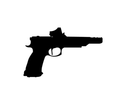 Silhouette Pistol Gun Pistol for Art Illustration, Logo, Pictogram, Website or Graphic Design Element. Vector Illustration