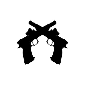 Silhouette Pistol Gun Pistol for Art Illustration, Logo, Pictogram, Website or Graphic Design Element. Vector Illustration