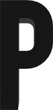 Letter P Nylon Weave 3D Render. png