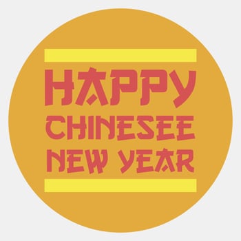 Icon happy Chinese new year. Chinese New Year celebration elements. Icons in collor mate style. Good for prints, posters, logo, party decoration, greeting card, etc. vector