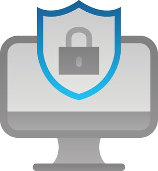 Secure Computer Vector Icon Design
