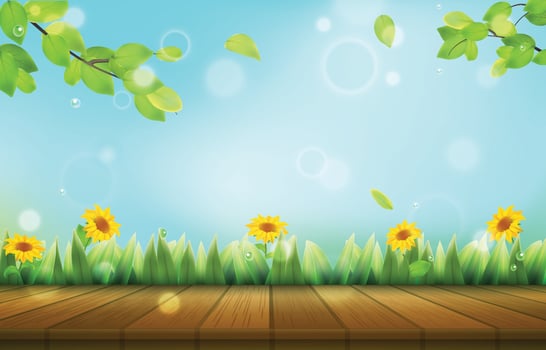 Summer Floral in Landscape View with Sunflowers vector