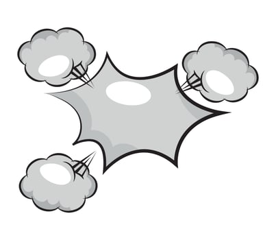 explosion clouds pop art vector