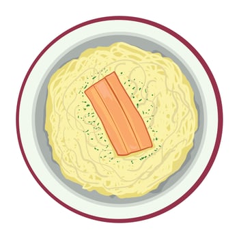 mashed potatoes and bacon vector