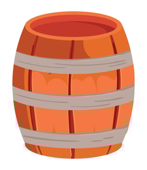 wooden barrel icon vector