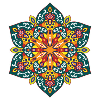 Vector colorful floral modern mandala and flower background.