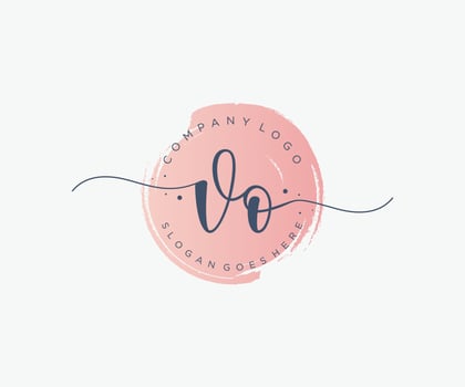 Initial VO feminine logo. Usable for Nature, Salon, Spa, Cosmetic and Beauty Logos. Flat Vector Logo Design Template Element.