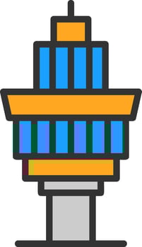 Control Tower Vector Icon Design