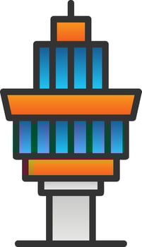 Control Tower Vector Icon Design