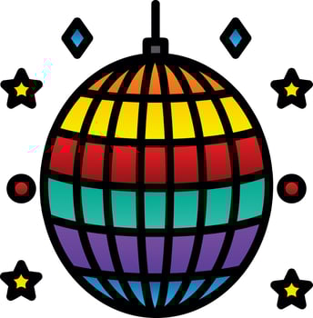 Disco Ball Vector Icon Design