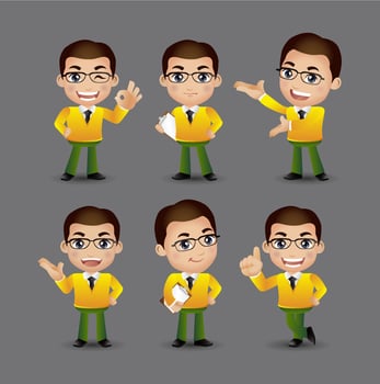 People with different poses vector