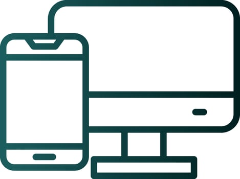 Computer To Mobile Vector Icon Design
