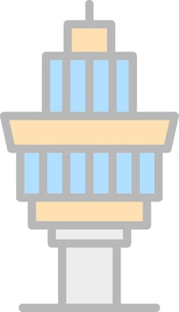 Control Tower Vector Icon Design