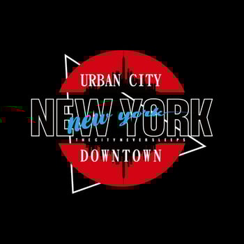 vector new york brooklyn text lettering typography design