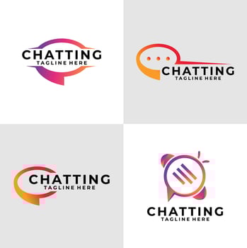 chatting logo set vector design