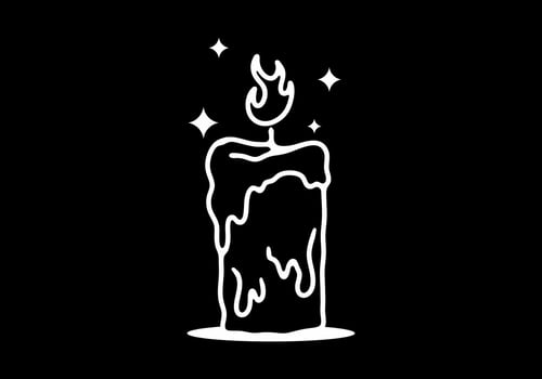 Illustration tattoo of a melted candle vector