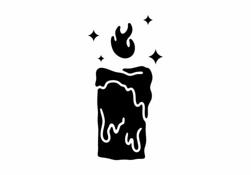 Illustration tattoo of a melted candle vector